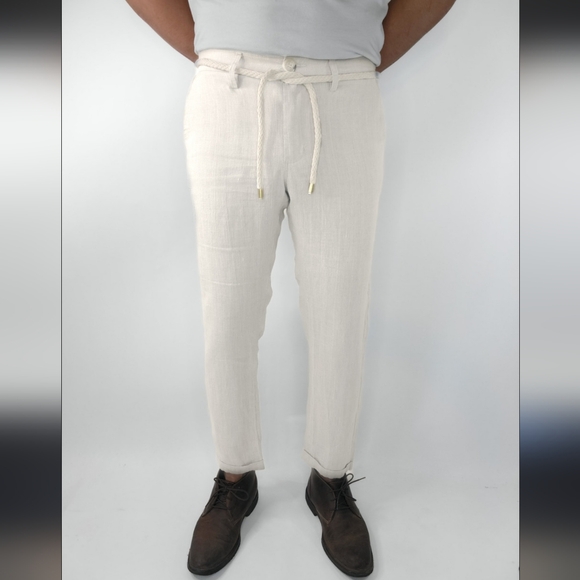 NWT VKTRBLAK The Linen Slacks In Ivory